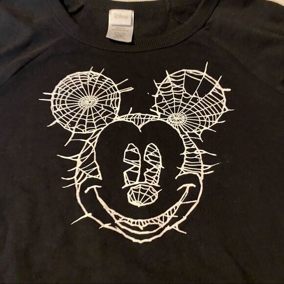 Disney's Mickey Mouse black' Web Face Graphic Sweatshirt Halloween Goth-S - Picture 3 of 8